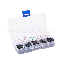 180Pcs 10 Style Opaque Black Acrylic Beads&nbsp;MACR-YW0001-53