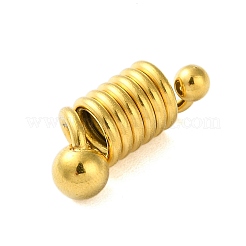 304ステンレススチールヨーロピアンビーズ  大穴ビーズ  スプリングの形  ゴールドカラー  21x8x8mm  穴：5mm&nbsp;STAS-G338-08G