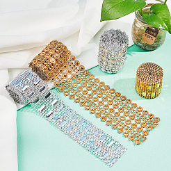 Plastic Sparkling Flower Shape Mesh Wrap Roll&nbsp;DIY-CA0001-23