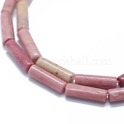 天然石ロードナイトビーズ連売り  コラム  11~15x3.5~4.5mm  穴：1~1.2mm  約28~30個/連  15.1~15.9インチ（38.5~40.5cm）&nbsp;G-F631-D07