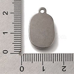 304ステンレスペンダント  アンティークシルバー  花のチャーム  オーバル  20x12x3.2mm  穴：1.6mm&nbsp;STAS-H223-08AS-02