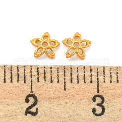 925スターリングシルバービーズキャップ  5花びら  花  18KGP本金メッキ  4.5x4.5x1.3mm  穴：0.6mm&nbsp;STER-U002-08B-G