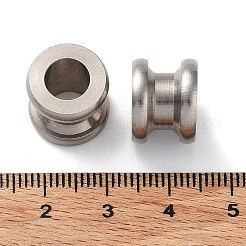 変色しない303ステンレススチールビーズ  大穴ビーズ  コラム  ステンレス鋼色  13x10mm  穴：7mm&nbsp;STAS-Q302-15A-P
