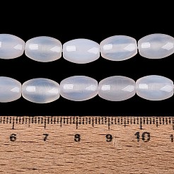 天然石瑪瑙ビーズ連売り  染め  ライス  ホワイトスモーク  11.5~12.5x7.5~8.5mm  穴：1~1.2mm  約31~33個/連  14.57~15.35インチ（37~39cm）&nbsp;G-N362-18A-10