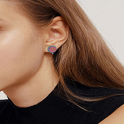 2Pcs 304 Stainless Steel Vortex Cuff Earrings&nbsp;EJEW-LP0009-20RC