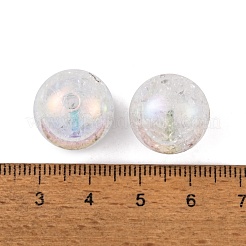 UVメッキ 虹色 ツートン アクリルビーズ  クラックルスタイル  ラウンド  古いレース  15.5mm  穴：2.7mm&nbsp;LS-PACR-C009-04A