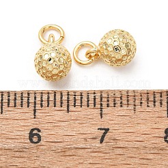 真鍮チャーム  ボールチャーム  カドミウムフリー＆鉛フリー  18KGP本金メッキ  ラックめっき  長持ちメッキ  丸カン付き  ラウンド  8.5x5.5mm  穴：2.3mm&nbsp;KK-D019-14G-G