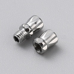 円柱真鍮製ネジ式クラスプ  プラチナ  11x4.5mm  穴：1mm&nbsp;FIND-WH0518-97A