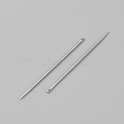 炭素鋼編み針  ビッグアイブラントヤーン針  保存チューブ付き  ステンレス鋼色  4x0.1x0.08cm  穴：1.5mm&nbsp;TOOL-WH0166-001P