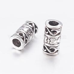チベット風合金ビーズ  コラム  アンティークシルバー  鉛フリー＆カドミウムフリー＆ニッケルフリー  12x6mm  穴：3.5mm&nbsp;X-LF0856Y-NF
