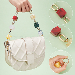ランダムカラースクエアアクリルカーブチェーンバッグストラップ  アルミクラスプ付き  バッグ交換用アクセサリー用  カラフル  44.5cm&nbsp;FIND-WH0092-28A