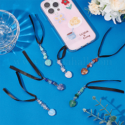 Gemstone Chips Pendant Decoration with Heart Gemstone Charm&nbsp;PALLOY-PH01602