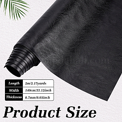 PUレザー生地  DIYクラフト  服飾材料  ブラック  1400x0.7mm  2m/セット。&nbsp;DIY-MA0007-27C