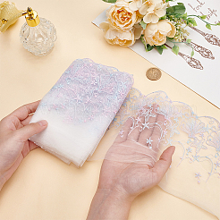 5ヤードのポリエステル刺繍シェルレースリボン  衣類の装飾  カラフル  6~6-3/4インチ（153~170mm）&nbsp;OCOR-BC0006-66B