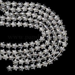 天然石クオーツクリスタルビーズ連売り  水晶  スター  多面カット  シードビーズで  14~14.5x14.5~15x6~6.5mm  穴：1~1.2mm  約26個/連  14.96~15.63''（38~39.7センチメートル）&nbsp;G-L657-A07-01