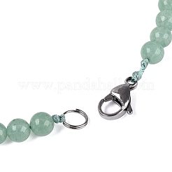 Natural Green Aventurine Round Beaded Fan Bib Necklaces&nbsp;NJEW-N064-04E