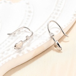 925スターリングシルバースタンドピアス  プラチナ  花  14.5x4mm&nbsp;EJEW-P305-02G-P