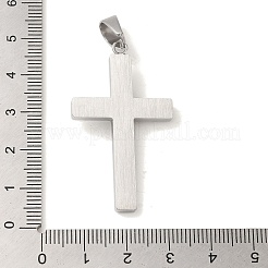 変色しない304ステンレススチールペンダント  スターチャーム付きクロス  宗教  ステンレス鋼色  43x25x4.8mm  穴：8.5x5.5mm&nbsp;STAS-C105-03P