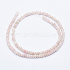 天然石ピンクオパールビーズ連売り  ロンデル  4~4.5x2~3mm  穴：1mm  約157~160個/連  15.7インチ（40cm）&nbsp;G-E444-29-4mm