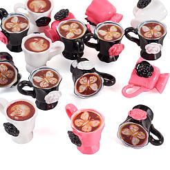 16個 4色 樹脂製コーヒー模型飾り  ミニチュア風景ドールハウスの装飾  ミックスカラー  25x21x20mm  4個/カラー&nbsp;AJEW-TA0002-79