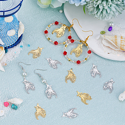 48Pcs 2 Colors Rack Plating 201 Stainless Steel Filigree Pendants&nbsp;STAS-CN0001-35
