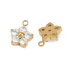 304 Stainless Steel Micro Pave Cubic Zirconia Charms&nbsp;STAS-B088-01G-02