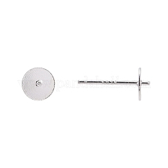 925スターリングシルバースタンドピアスパーツ  スタンプ925個付きイヤリングポスト  銀  13mm  トレイ：6mm  ピン：0.7mmと0.8mm&nbsp;STER-K167-044A-S