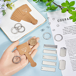 DIY Rectangle Blank 201 Stainless Steel Keychain Making Kits&nbsp;DIY-SP0002-27B