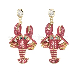 Alloy Rhinestone Dangle Stud Earrings&nbsp;EJEW-P317-01G