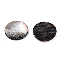 Natural Black Lip Shell Carved Cabochons&nbsp;SSHEL-T017-04A