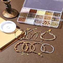 DIY Alloy Charm & Glass Beads Bracelet Making Kits&nbsp;DIY-FS0007-77