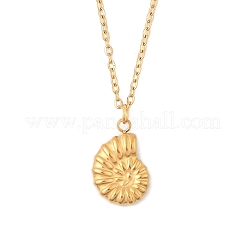 Conch Shape 304 Stainless Steel Pendant Necklaces & Bracelets & Stud Earrings Sets for Women&nbsp;SJEW-C004-15G