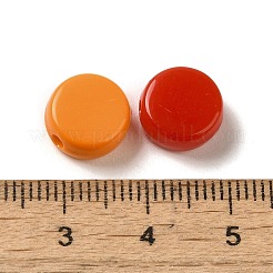 不透明なアクリルビーズ  フラットラウンド  ミックスカラー  10x5mm  穴：1.8mm&nbsp;X-MACR-S377-02