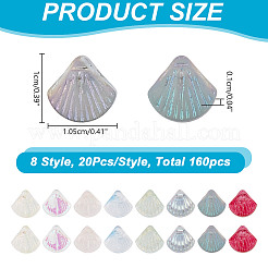 160Pcs 8 Style Transparent Spray Painted Glass Beads&nbsp;GLAA-AR0001-50