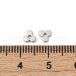 真鍮ビーズ  クローバー  プラチナメッキ  4.5x4.5x1mm  穴：1.2mm&nbsp;KK-D375-17P