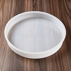 シリコンモールド  テーブル型  ジェッソ樹脂鋳造金型  フラットラウンド  ホワイト  347x50mm  内径：330mm&nbsp;DIY-NH0009-02