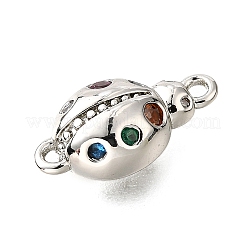 Brass Micro Pave Colorful Cubic Zirconia Links&nbsp;KK-D356-18P
