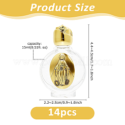 14Pcs Glass Empty Holy Water Bottles for Religious&nbsp;CON-DC0001-23A