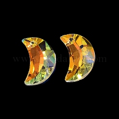ガラスチャーム  ムーン  ABカラー  多面カット  クリアAB  15x10x4.5mm  穴：1.2mm&nbsp;GLAA-I057-28B