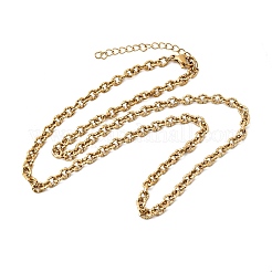 304 Stainless Steel Texture Cable Chain Necklaces&nbsp;NJEW-Z114-01G