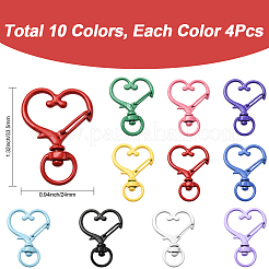 40Pcs 10 Colors Zinc Alloy Baking Paint Swivel Clasps&nbsp;FIND-SP0004-88