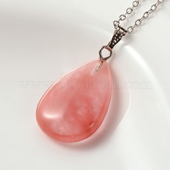 Natural & Synthetic Mixed Stone Pendant Necklaces&nbsp;NJEW-JN01116