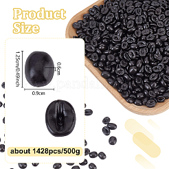 PVCプラスチックシミュレーションコーヒー豆  模造食品  ショーケース＆写真小道具用  ブラック  12.5x9x6mm  約1428個/500g&nbsp;AJEW-WH0609-442
