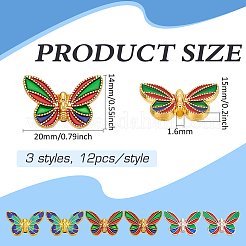 36Pcs 3 Colors Alloy Enamel Beads&nbsp;FIND-CA0009-29