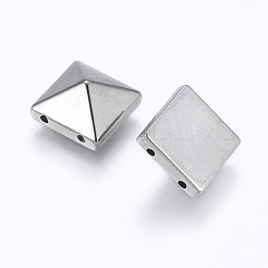 Ccbプラスチックマルチ連リンク  多面カット  正方形  プラチナ  12x12x6mm  穴：1mm&nbsp;CCB-K003-10P