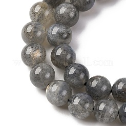 天然石ラブラドライトビーズ連売り  ラウンド  8mm  穴：0.9mm  約48個/連  15.43''（39.2センチメートル）&nbsp;G-H326-01-8mm