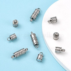 変色防止コラム 304 ステンレススチール ループ付きマグネット留め具  ステンレス鋼色  26x8mm  穴：2.5mm&nbsp;X-STAS-I028