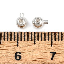真鍮製つぶし玉カシメ玉  カドミウムフリー＆鉛フリー  ラウンド  925銀メッキ  4.5x3.5x3mm  穴：1.2mm&nbsp;KK-P310-21B-S