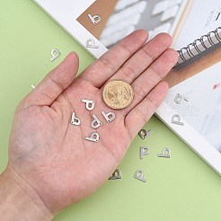 変色しない304ステンレススチールペンダント  アルファベット  ステンレス鋼色  11x8.5x0.8mm  穴：1mm&nbsp;X-STAS-O072-P