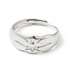 Non-Tarnish 304 Stainless Steel Sun Adjustable Ring for Men Women&nbsp;RJEW-I085-14P